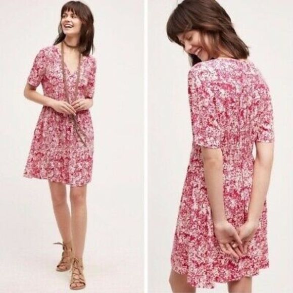 Anthropologie Dresses & Skirts - ANTHROPOLOGIE HD IN PARIS Archipelago Pink Floral Dress size 8